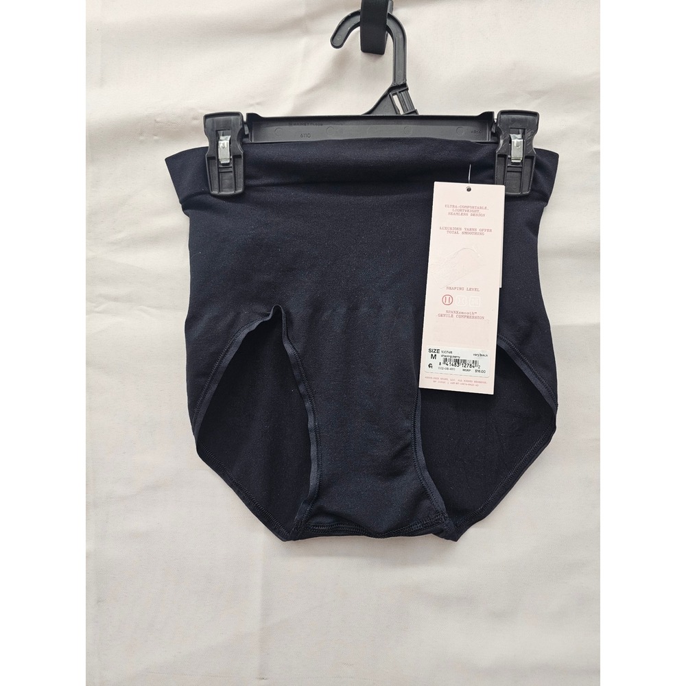 Assets by Spanx Womens Shaping Panty Black Nylon Blend Compression Size Medium